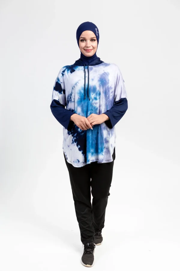 Pull Oversize Imprimé Bleu