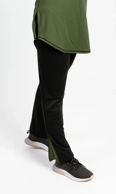 Pantalon de Sport Noir zip cheville