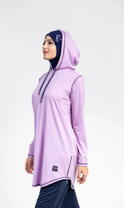 Pull de Sport Avec Capuche Mauve