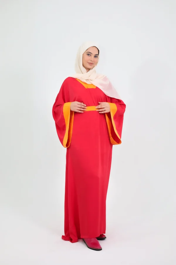 Robe Rose longue manche longue