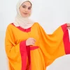 Robe longue manche longue Orange