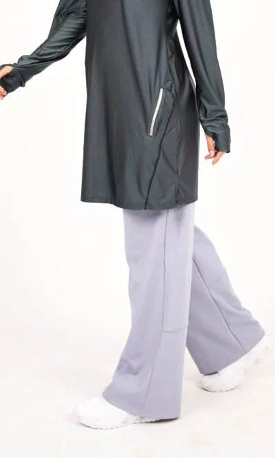 Pantalon Large Pour Femme Gris Clair