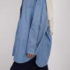 chemise oversize femme bleu