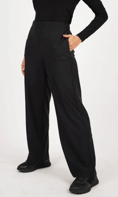 Pantalon sport large femme Noir